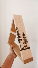 Load image into Gallery viewer, Forest Tree Laser Engraved Triangle Shelf