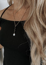 Load image into Gallery viewer, Diffuser Necklaces: Black Lava Stone and White Druzy Quartz