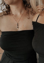 Load image into Gallery viewer, Diffuser Necklaces: Black Lava Stone and White Druzy Quartz