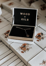 Load image into Gallery viewer, Diffuser Necklaces: Black Lava Stone and White Druzy Quartz