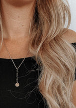 Load image into Gallery viewer, Diffuser Necklaces: Black Lava Stone and White Druzy Quartz